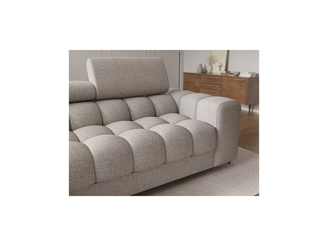 Canapé d'angle gauche convertible Beige chiné allure contemporaine 285x99x181cm FILTRO