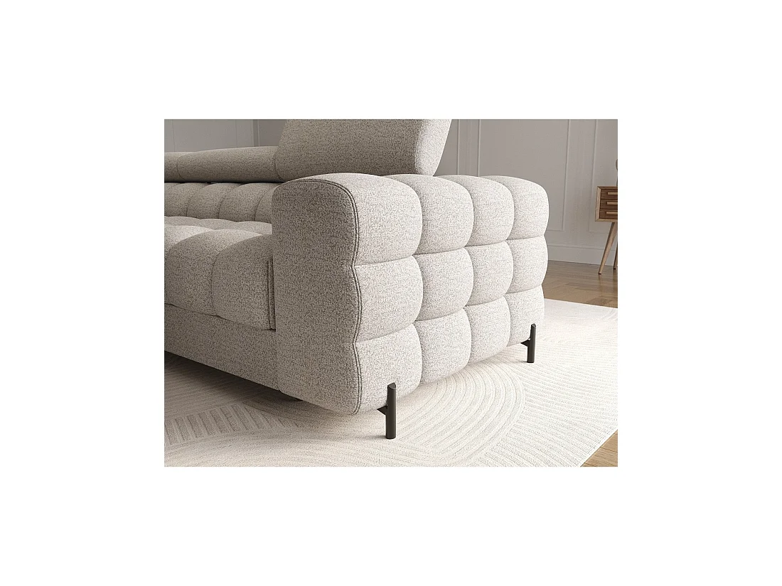 Canapé d'angle gauche convertible Beige chiné allure contemporaine 285x99x181cm FILTRO