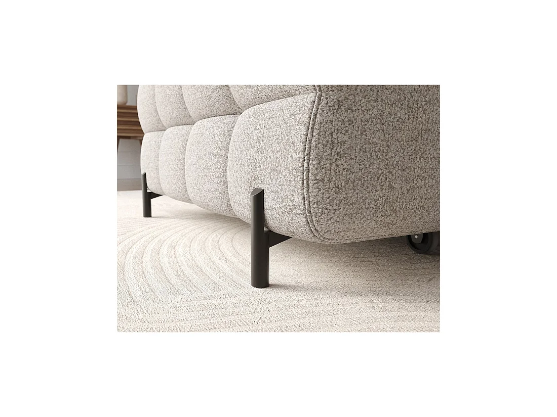 Canapé d'angle gauche convertible Beige chiné allure contemporaine 285x99x181cm FILTRO