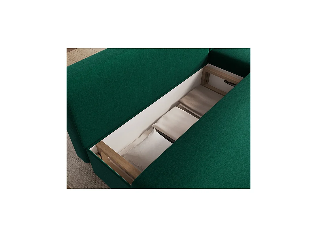 Canapé d'angle Vert foncé 3 places angle universel 206x90x146cm GINA