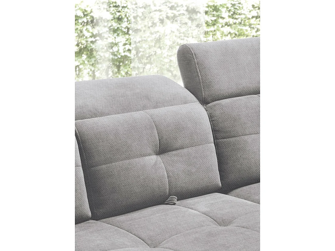 Canapé d'angle Gris 5 places angle droit rangement literie INFERNO