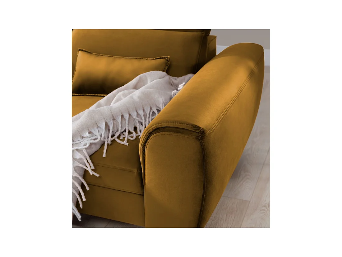 Canapé d'angle convertible jaune angle gauche 4 places FABLE