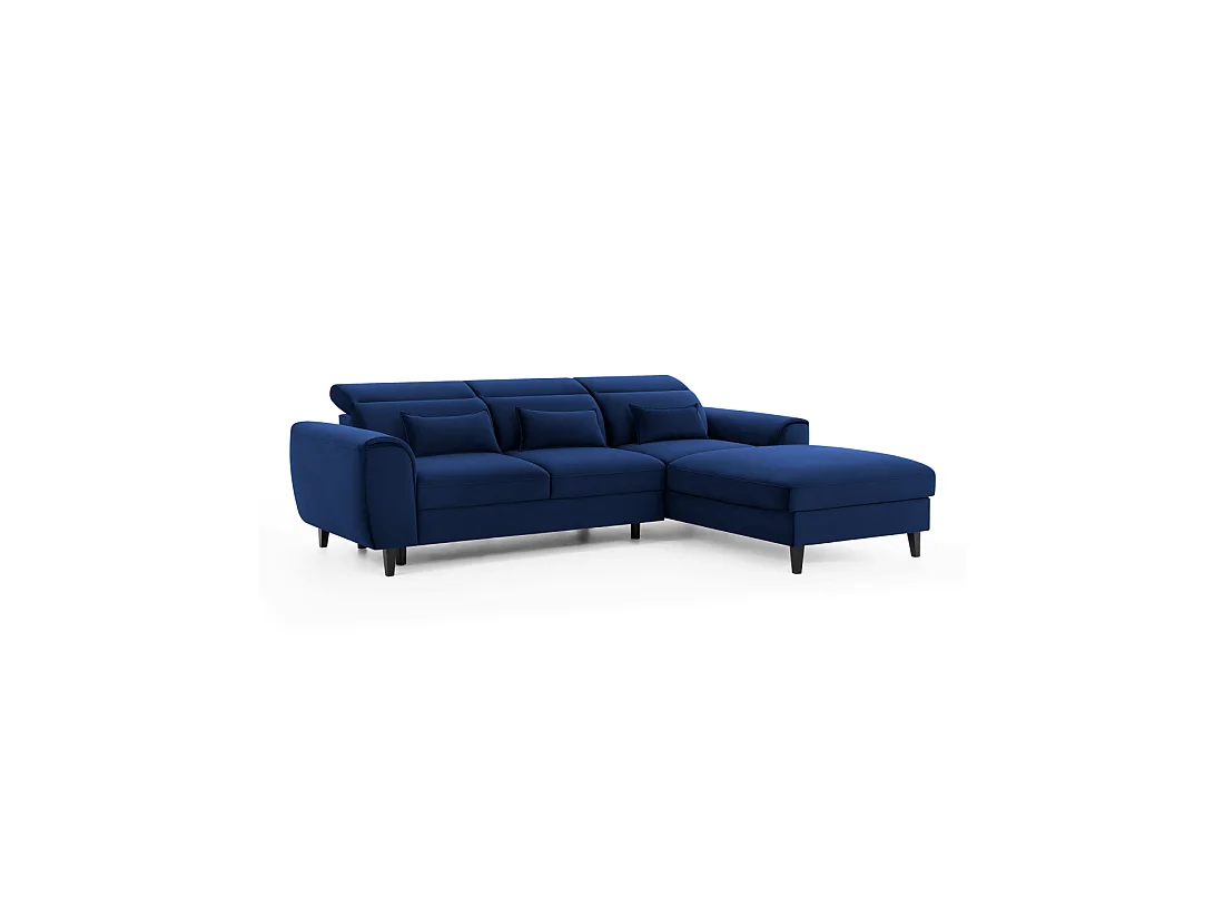 Canapé d'angle convertible bleu marine angle droit 4 places FABLE