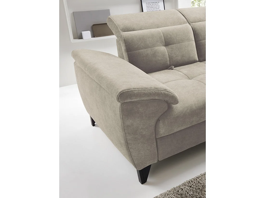 Canapé d'angle Beige 5 places angle droit salon familial INFERNO