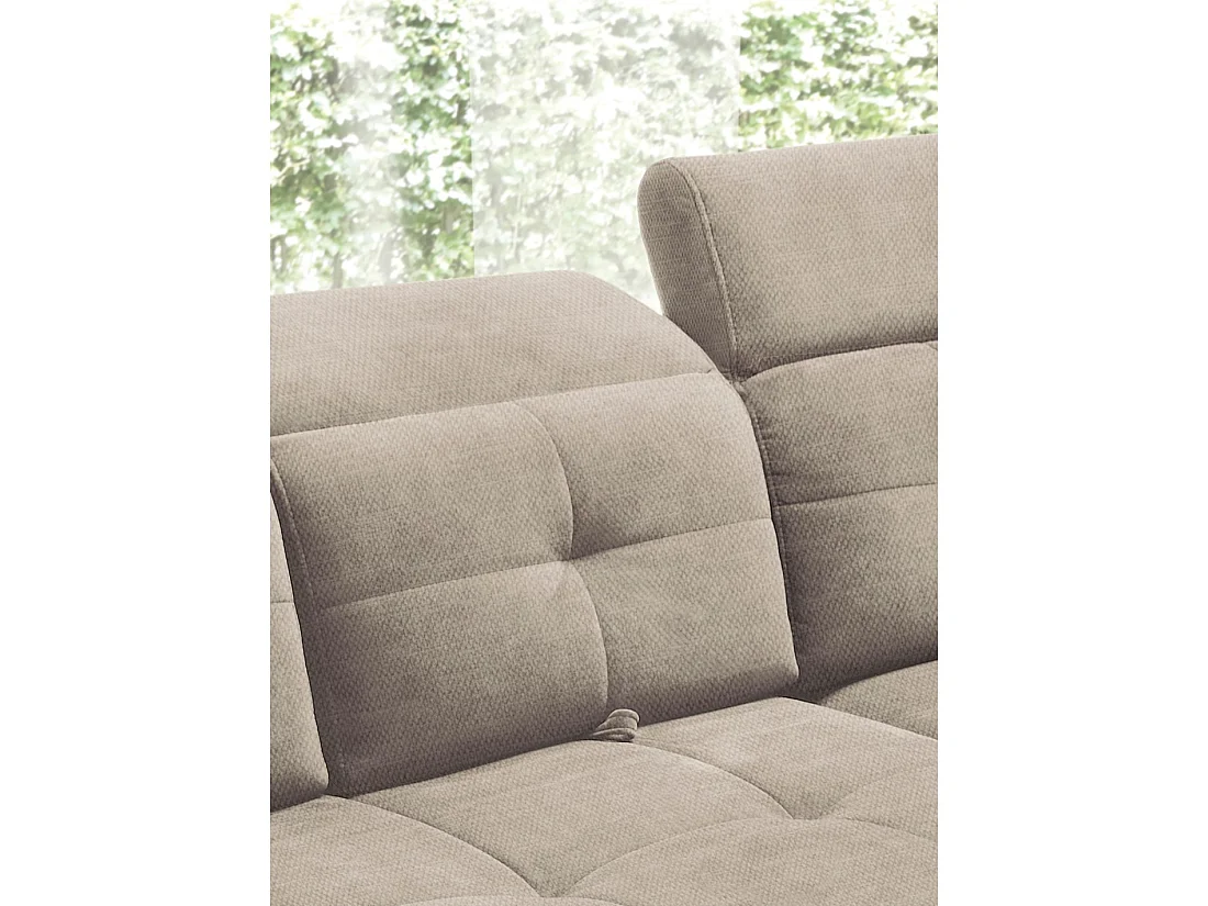 Canapé d'angle Beige 5 places angle droit salon familial INFERNO