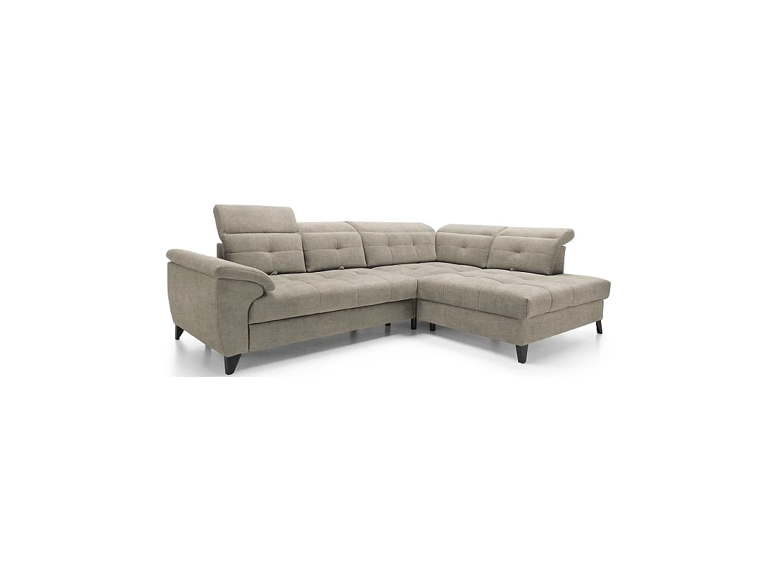 Canapé d'angle Beige 5 places angle droit salon familial INFERNO