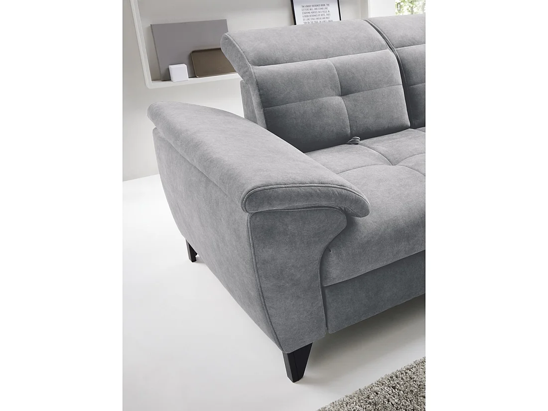 Canapé d'angle Gris 5 places angle droit design moderne INFERNO