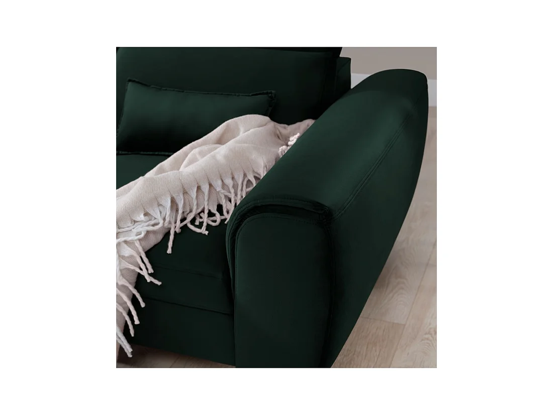 Sofá esquinero convertible verde oscuro izquierdo 4 plazas FABLE