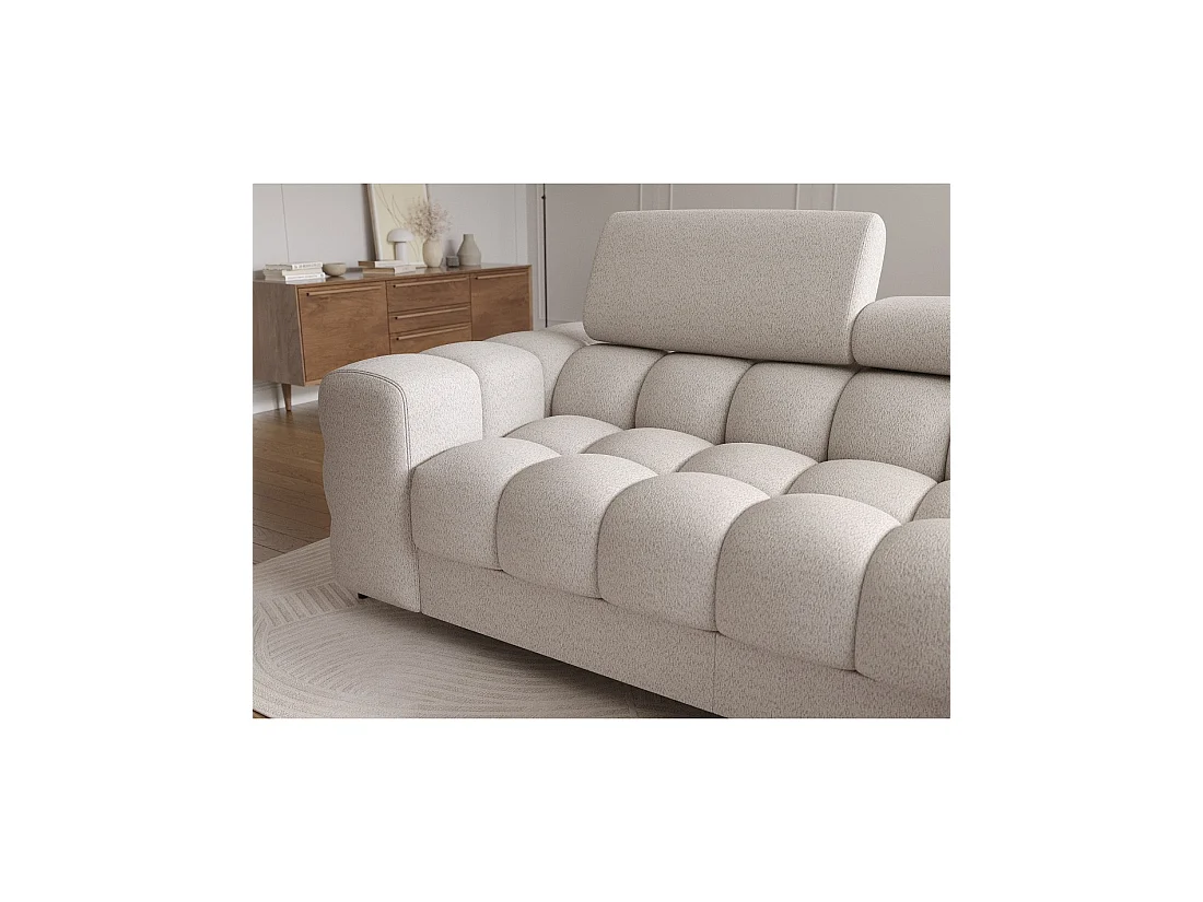 Canapé d'angle droit convertible Beige allure contemporaine 285x99x181cm FILTRO