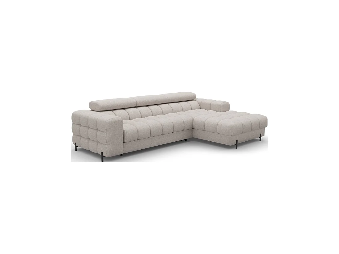 Canapé d'angle droit convertible Beige allure contemporaine 285x99x181cm FILTRO