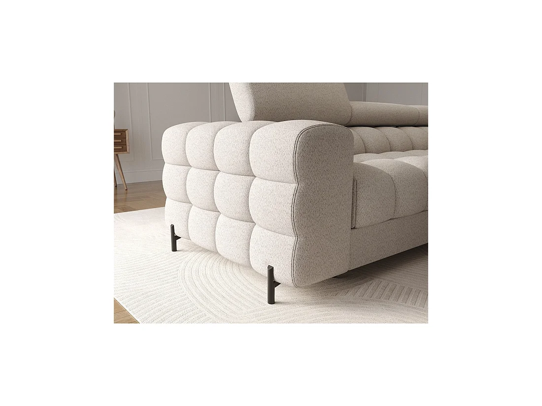 Canapé d'angle droit convertible Beige allure contemporaine 285x99x181cm FILTRO