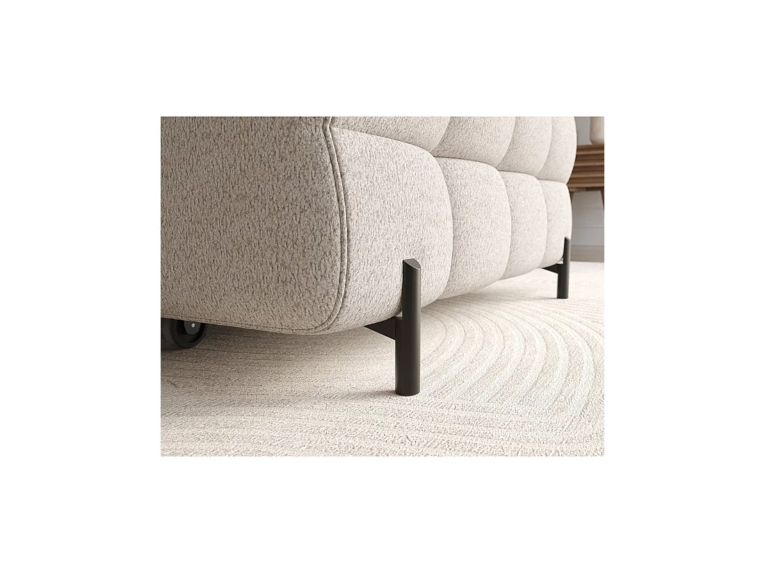 Canapé d'angle droit convertible Beige allure contemporaine 285x99x181cm FILTRO