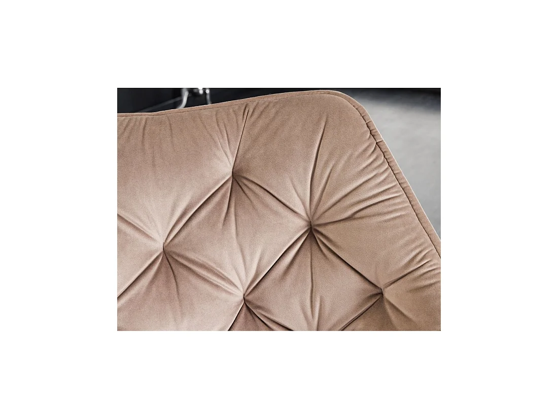 Lote de 2 sillas de diseño COMFY giratorias 180° en terciopelo beige champán capitoné y patas negras