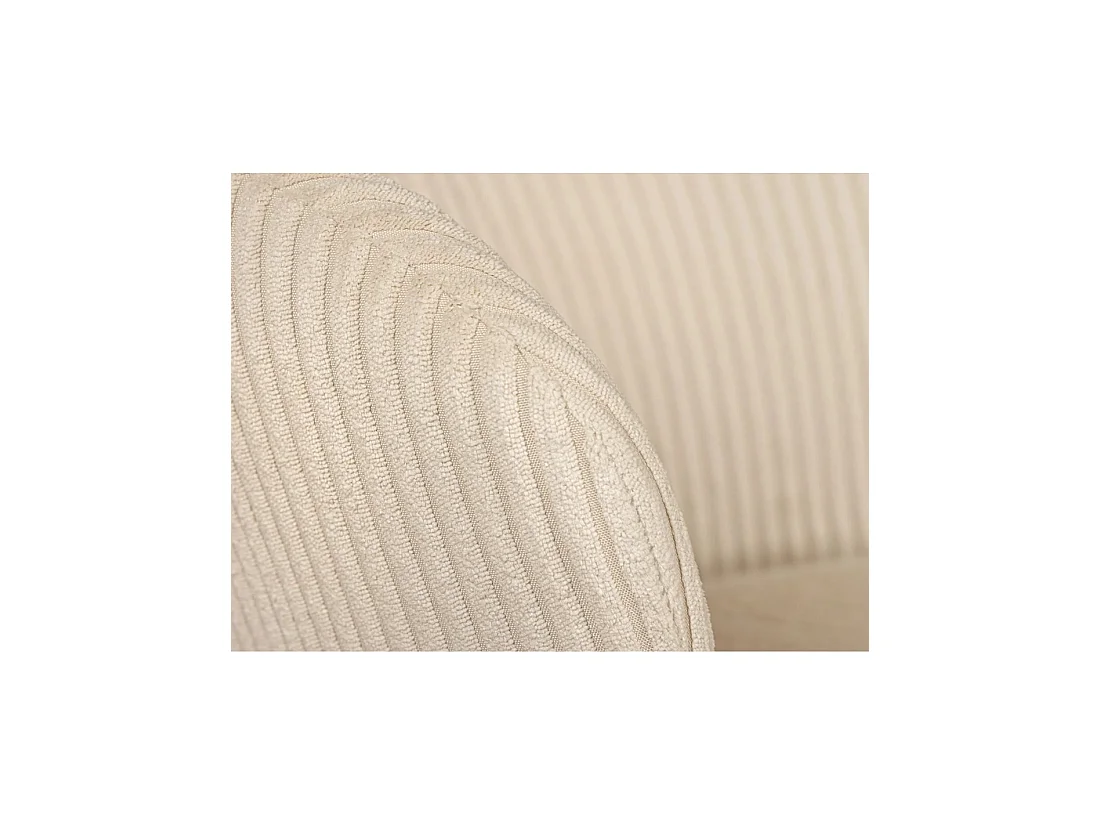 Lot de 2 chaises PAVIA beige en tissu côtelé – Dossier enveloppant et piètement noir