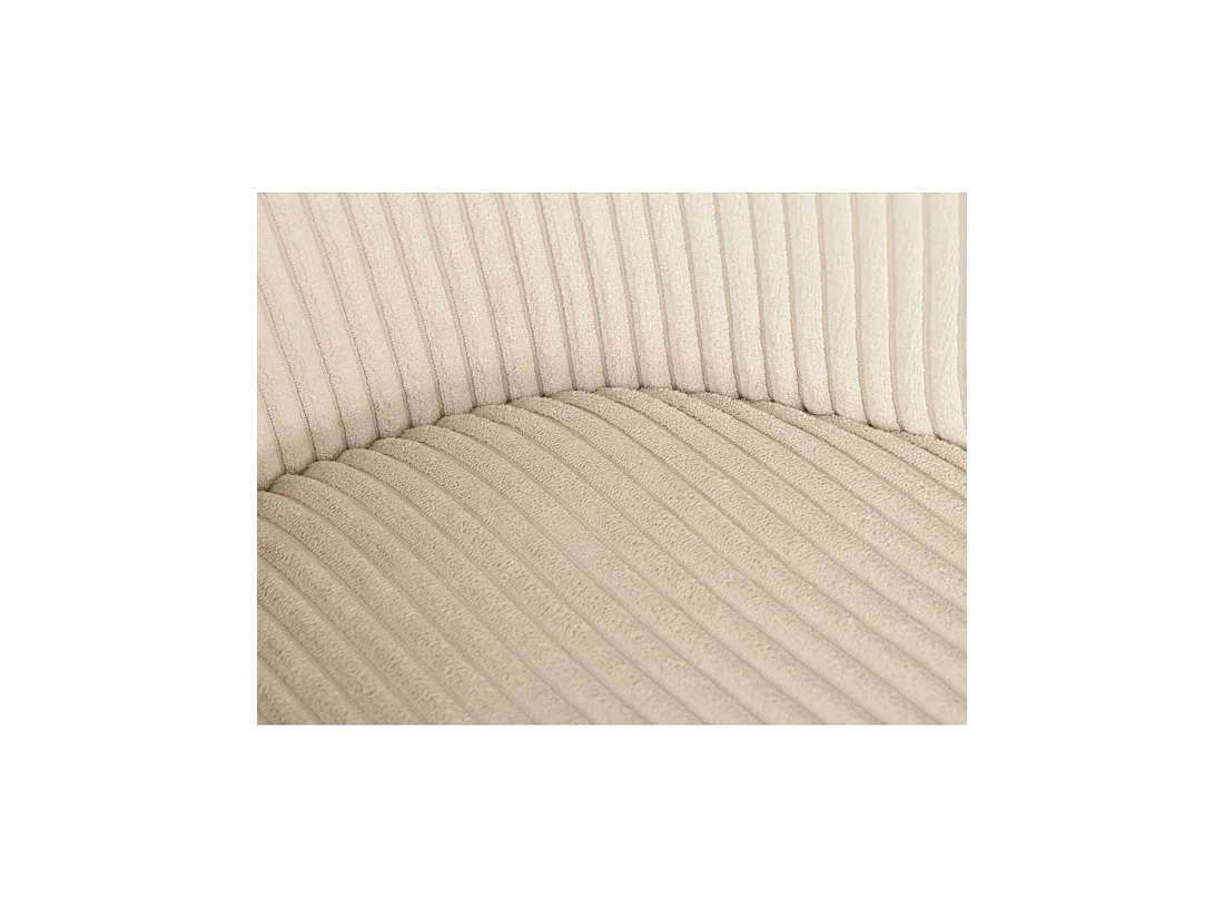 Lot de 2 chaises PAVIA beige en tissu côtelé – Dossier enveloppant et piètement noir