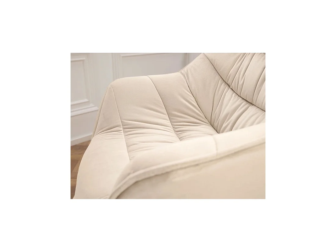 Lote de 2 sillas de diseño COMFY giratorias 180° en terciopelo beige champán y patas negras