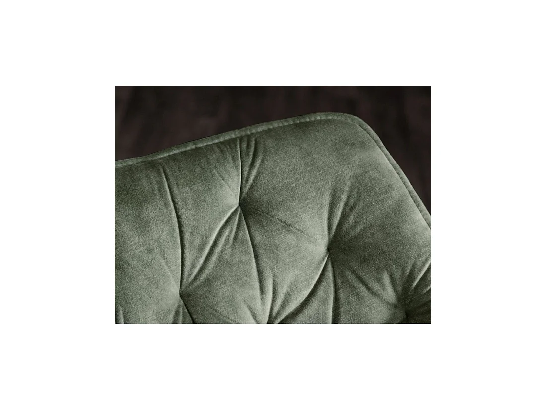 Lote de 2 sillas de diseño COMFY giratorias 180° en terciopelo verde oscuro capitonado y patas negras