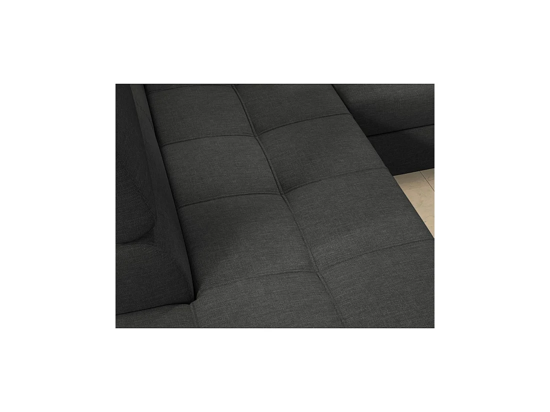 Sofá de esquina convertible PALAZZO 4 plazas gris oscuro – ángulo derecho con 1 cojín