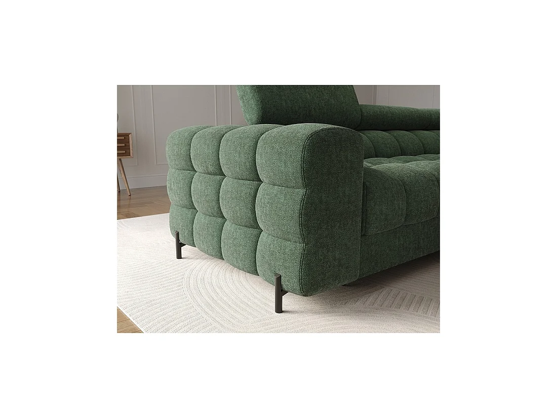 Canapé d'angle droit convertible Emeraude style épuré 285x99x181cm FILTRO