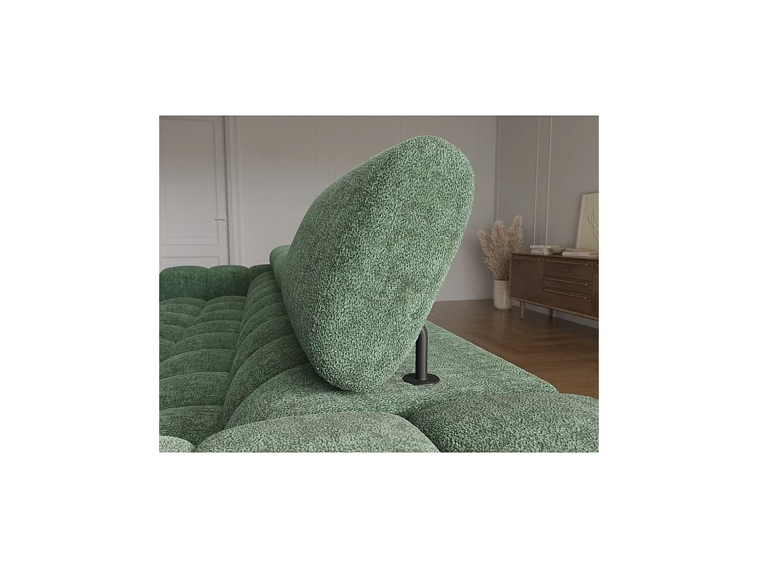 Canapé d'angle droit convertible Emeraude style épuré 285x99x181cm FILTRO