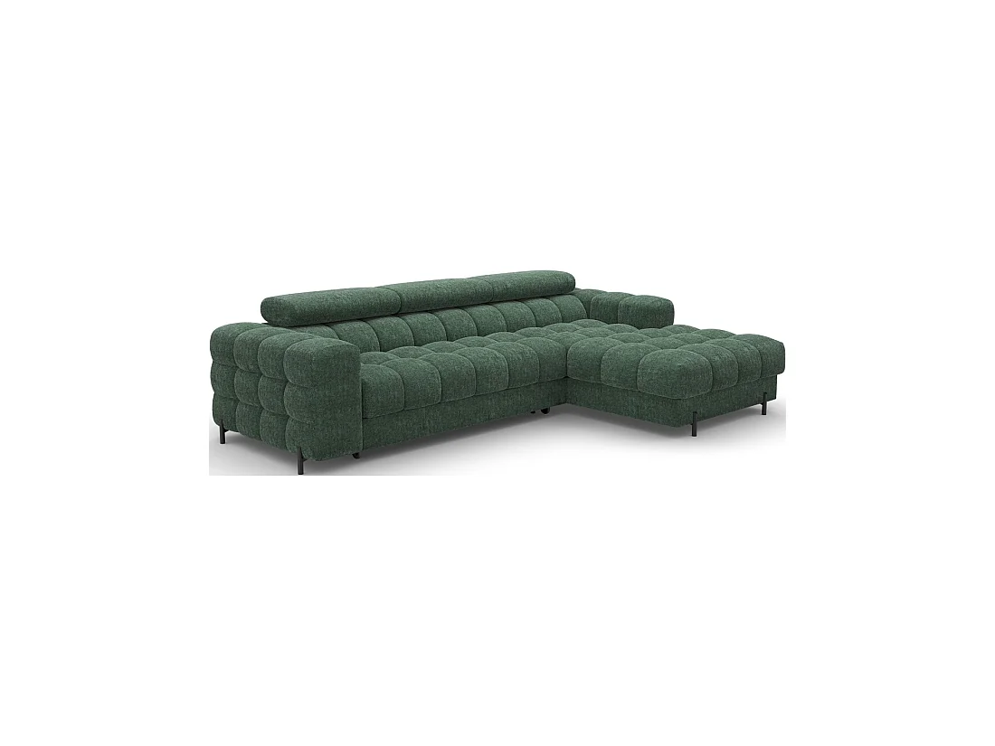 Canapé d'angle droit convertible Emeraude style épuré 285x99x181cm FILTRO