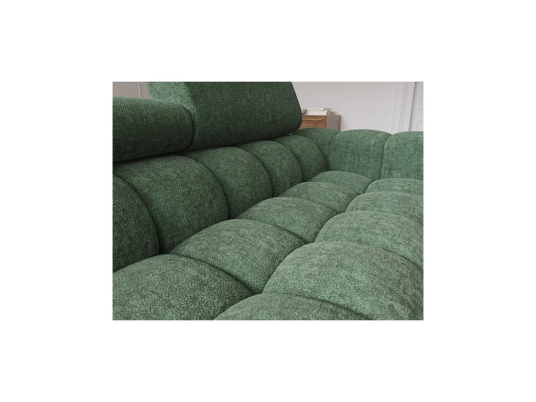Canapé d'angle droit convertible Emeraude style épuré 285x99x181cm FILTRO