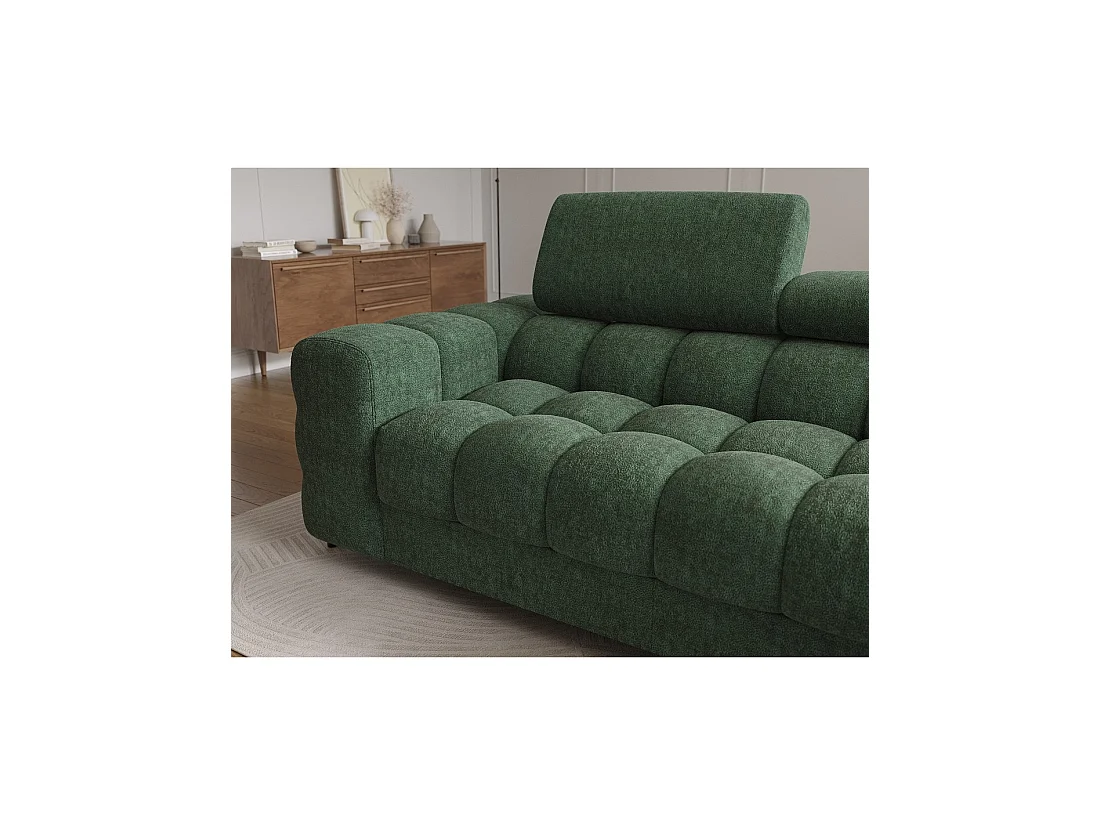 Canapé d'angle droit convertible Emeraude style épuré 285x99x181cm FILTRO