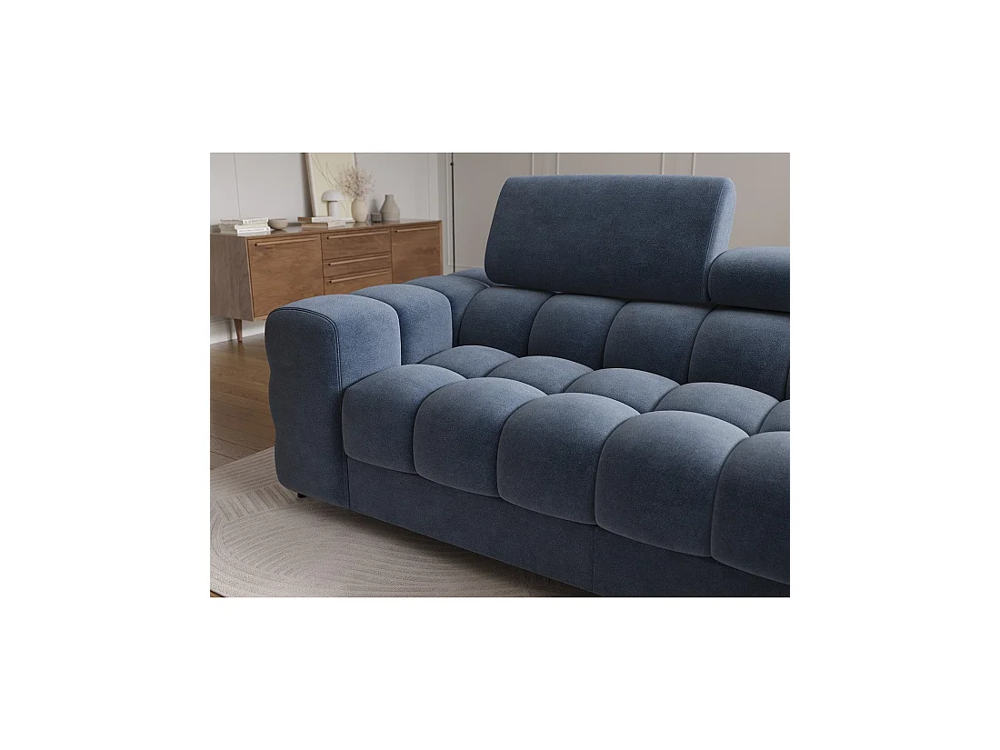 Sofá de esquina derecha convertible Azul diseño elegante 285x99x181cm FILTRO