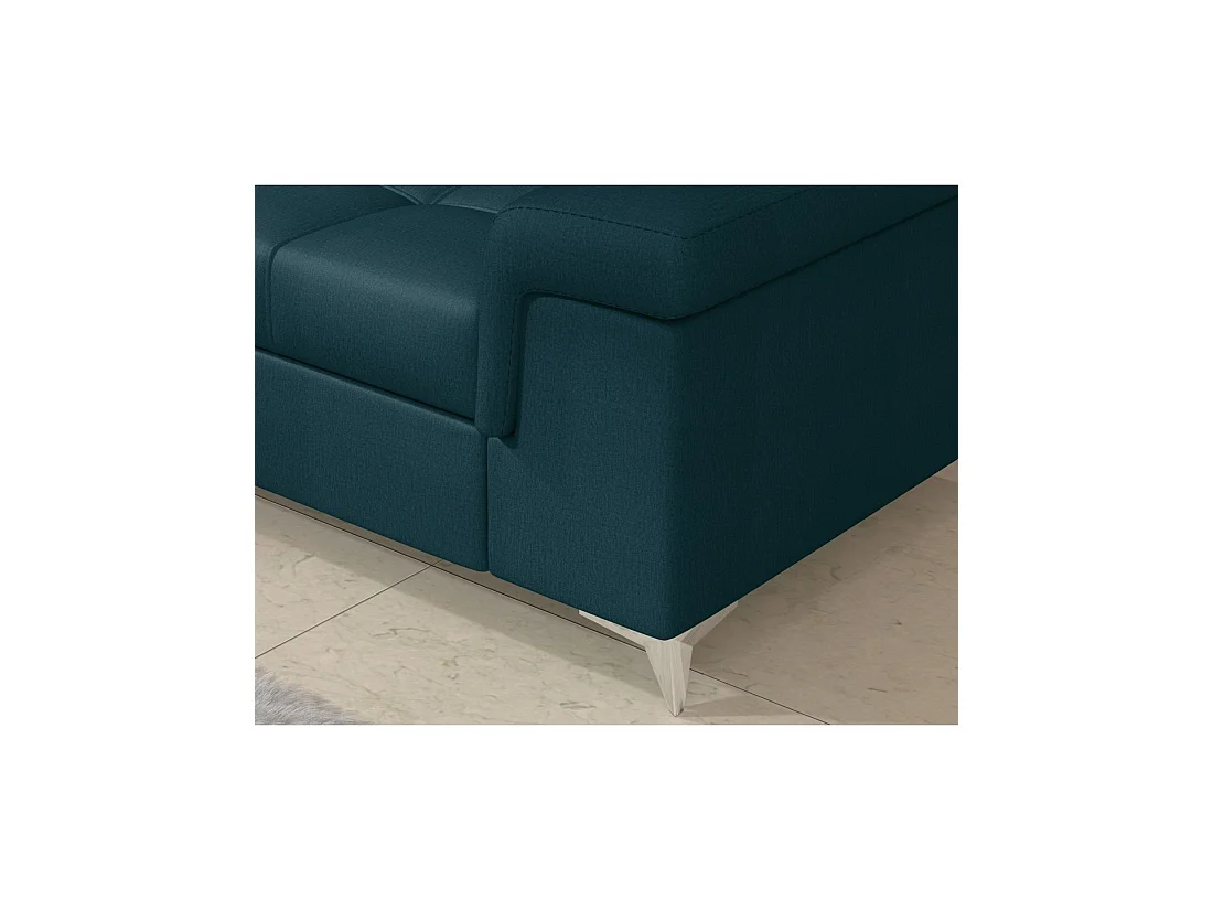 Canapé d'angle convertible PALAZZO 4 places bleu foncé – angle droit avec 1 coussin