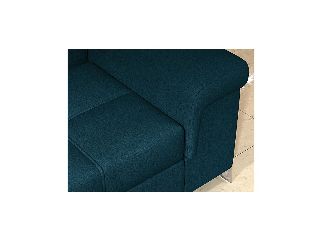 Canapé d'angle convertible PALAZZO 4 places bleu foncé – angle droit avec 1 coussin
