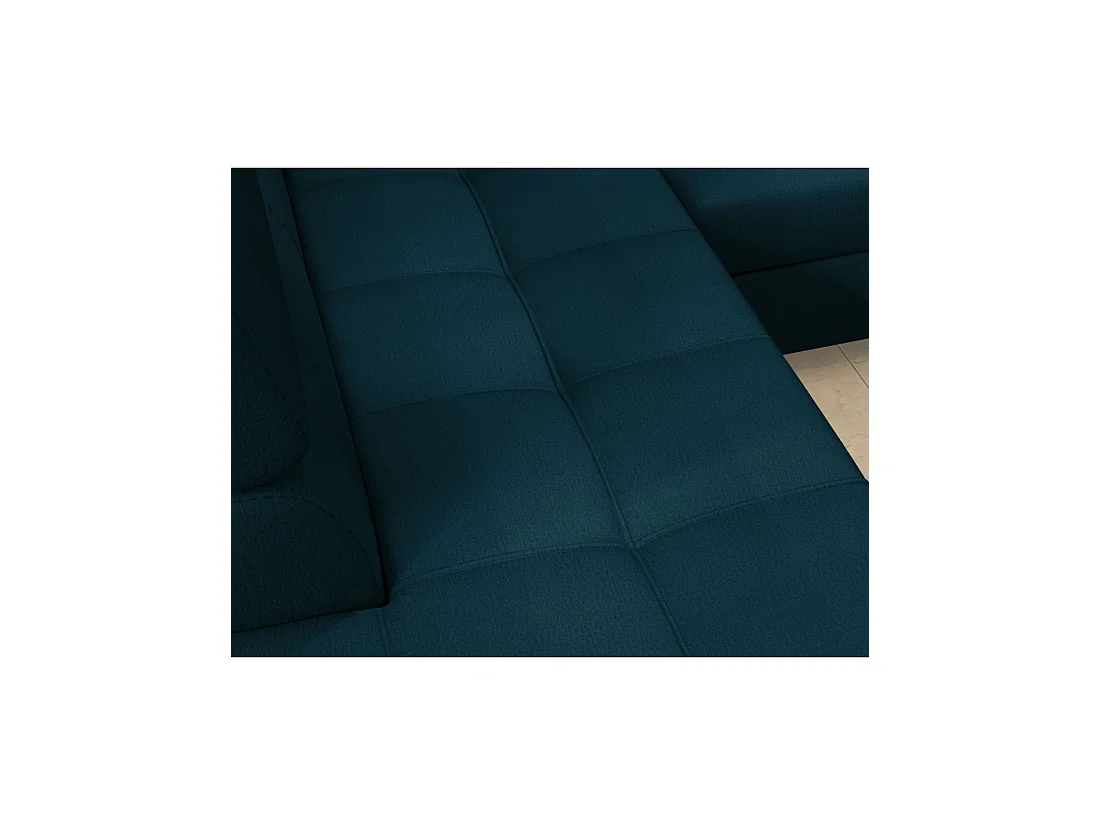 Canapé d'angle convertible PALAZZO 4 places bleu foncé – angle droit avec 1 coussin