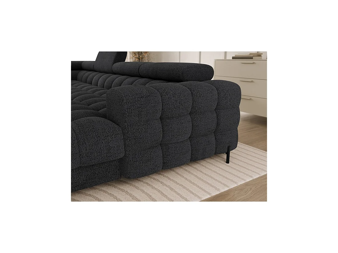 Hoekbank met slaapfunctie Donkergrijs linkse hoek FERARIA 358x93x202cm