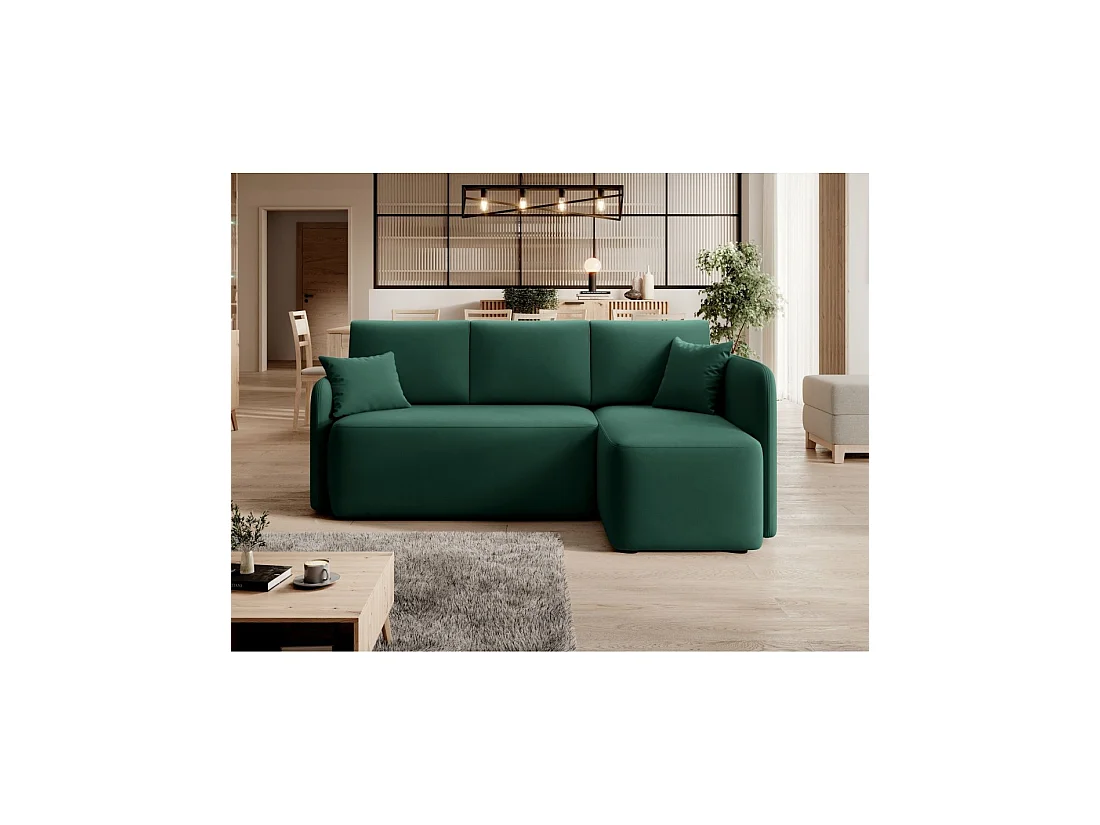 Sofá de esquina colección HEDSON color Verde esmeralda