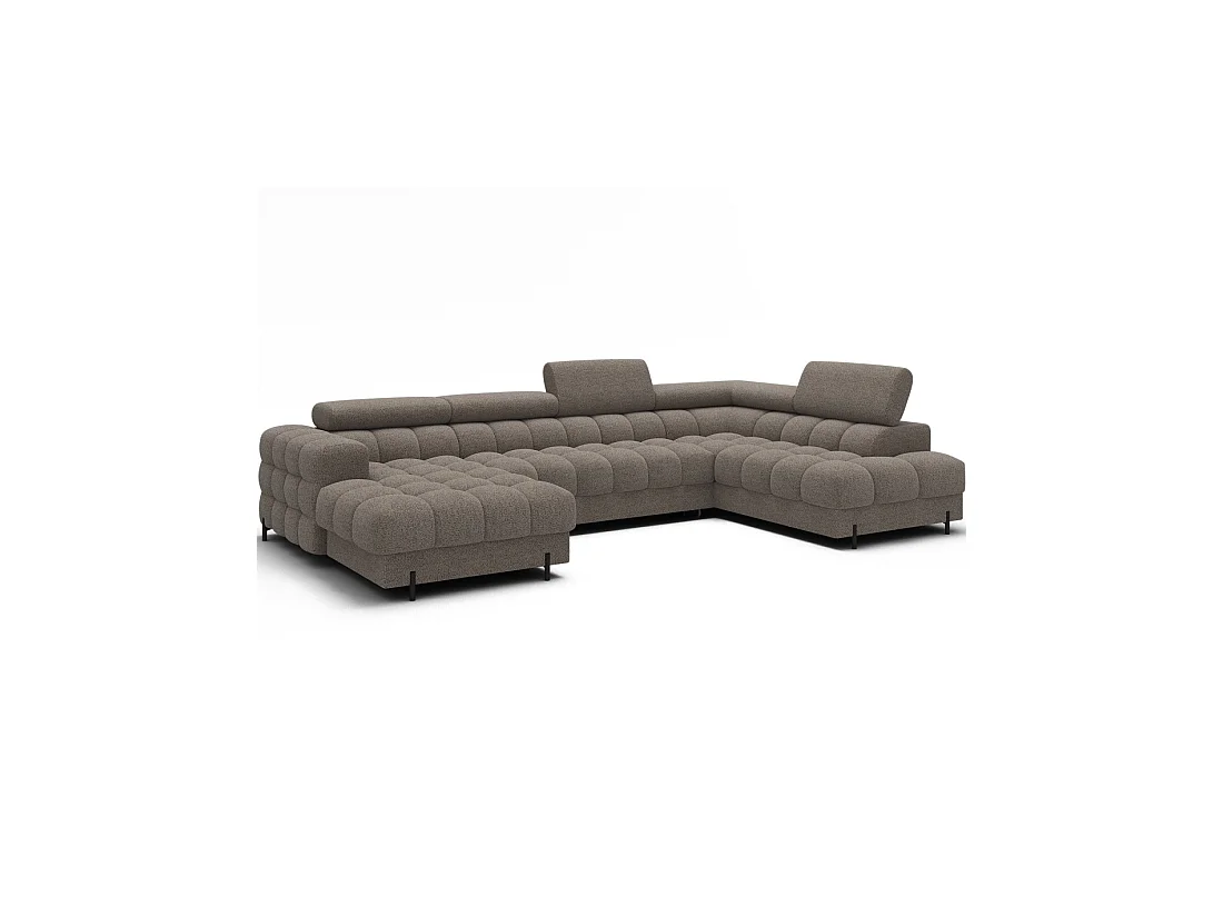 Canapé panoramique convertible Beige foncé angle droit FERARIA 358x93x202cm
