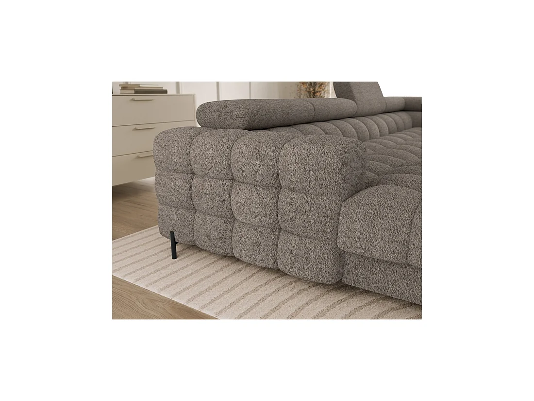 Canapé panoramique convertible Beige foncé angle droit FERARIA 358x93x202cm