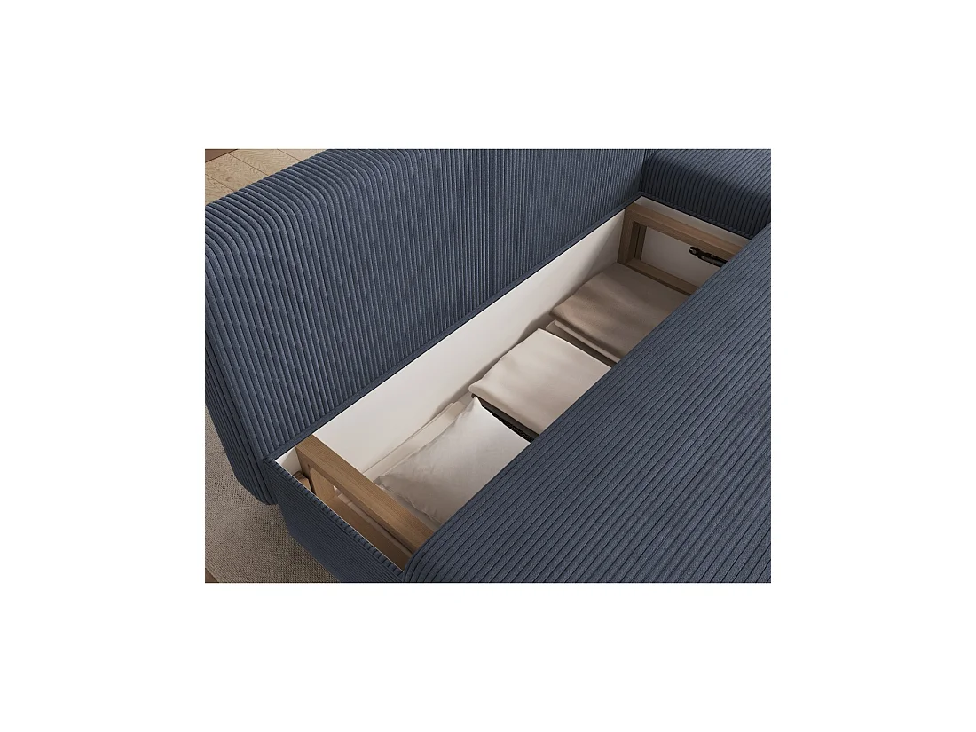 Canapé d'angle Gris foncé 3 places mousse T30 206x90x146cm GINA