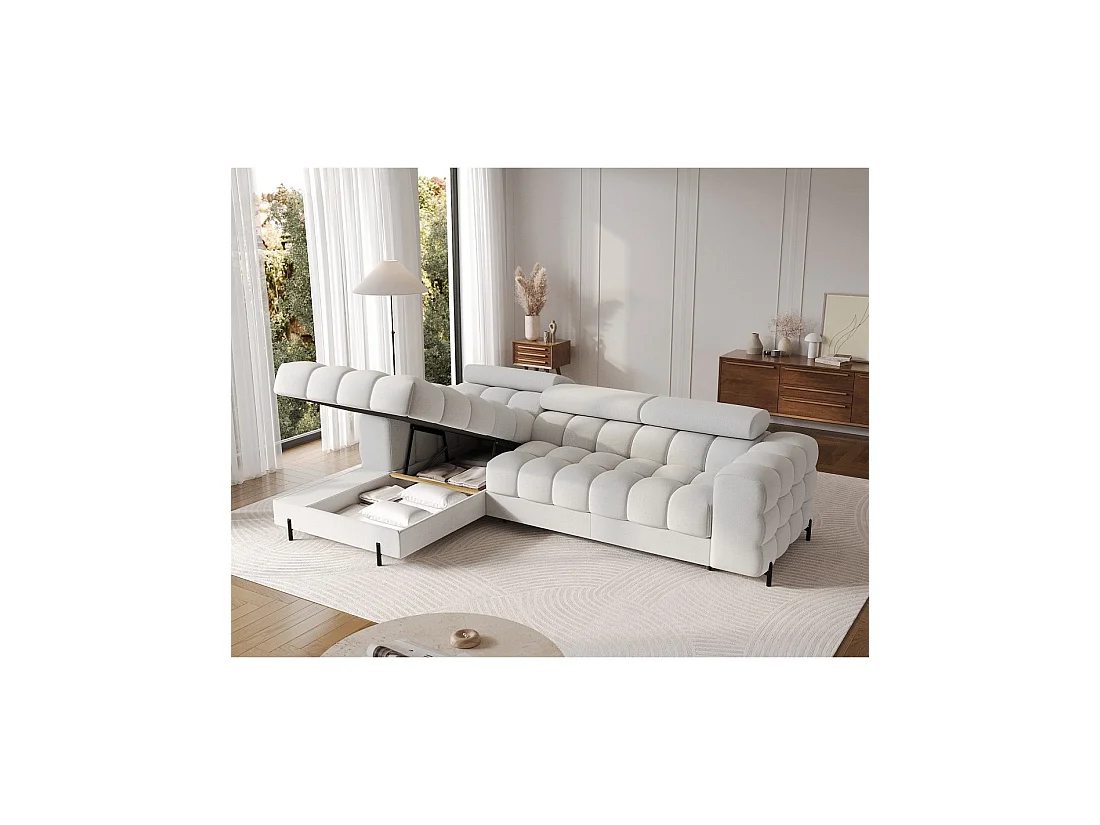 Canapé d'angle gauche convertible Gris foncé allure contemporaine 285x99x181cm FILTRO