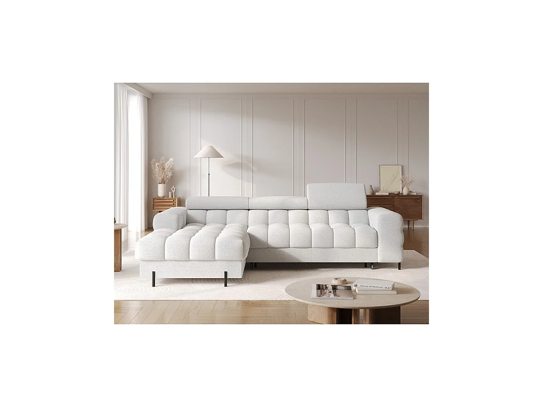 Canapé d'angle gauche convertible Gris foncé allure contemporaine 285x99x181cm FILTRO