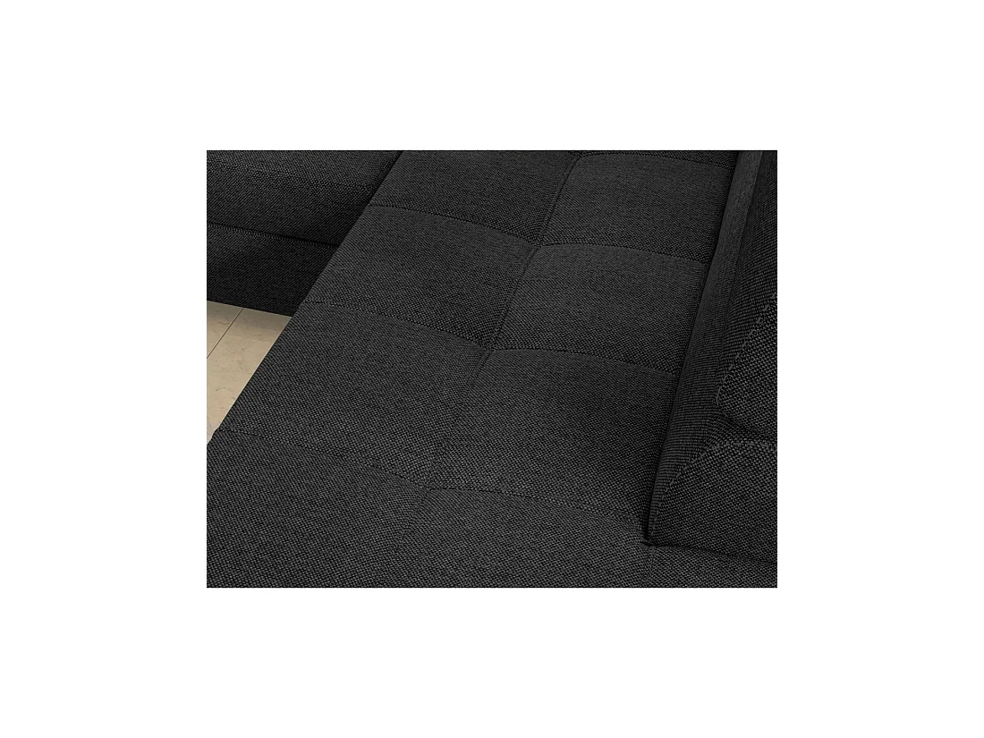 Canapé d'angle convertible PALAZZO 4 places gris foncé – angle droit avec 1 coussin