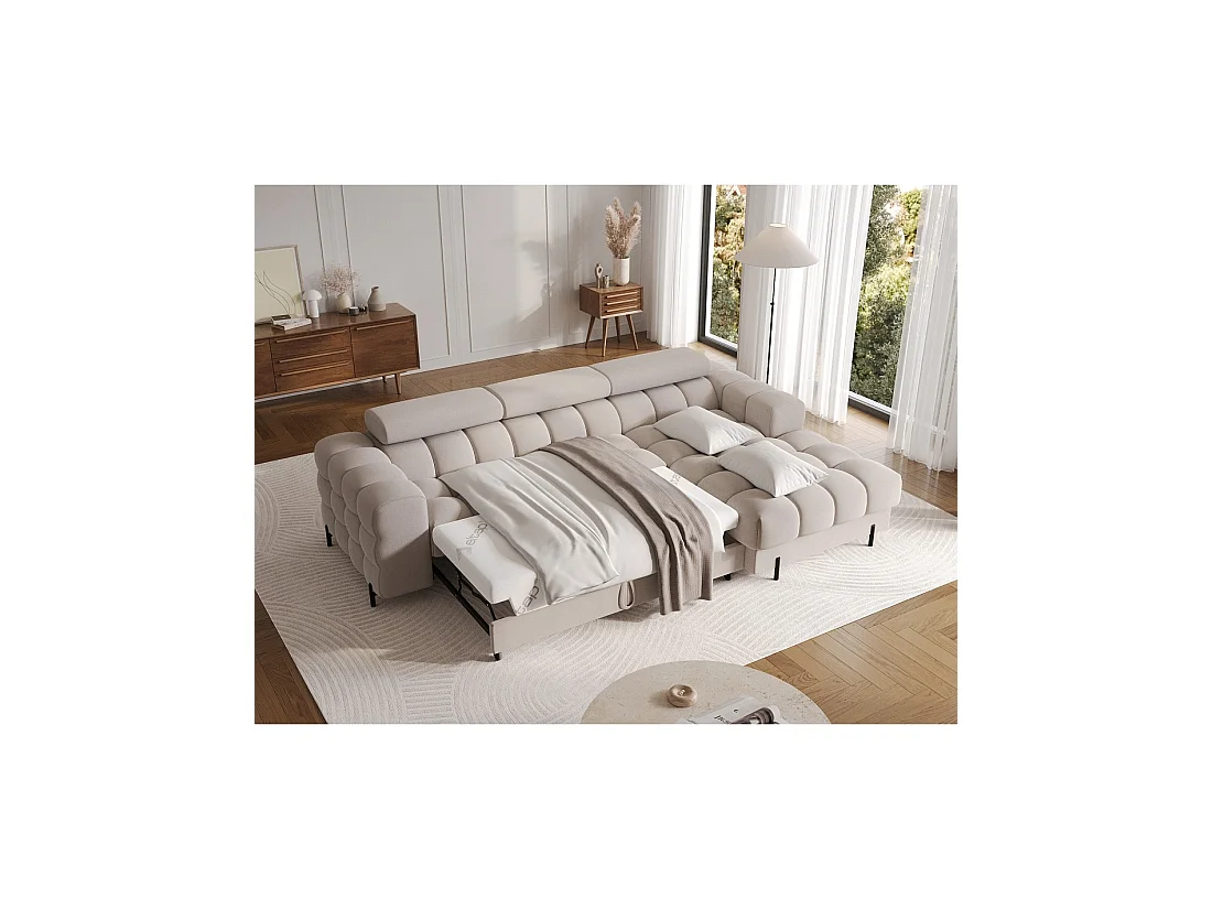 Canapé d'angle droit convertible Beige confort premium 285x99x181cm FILTRO