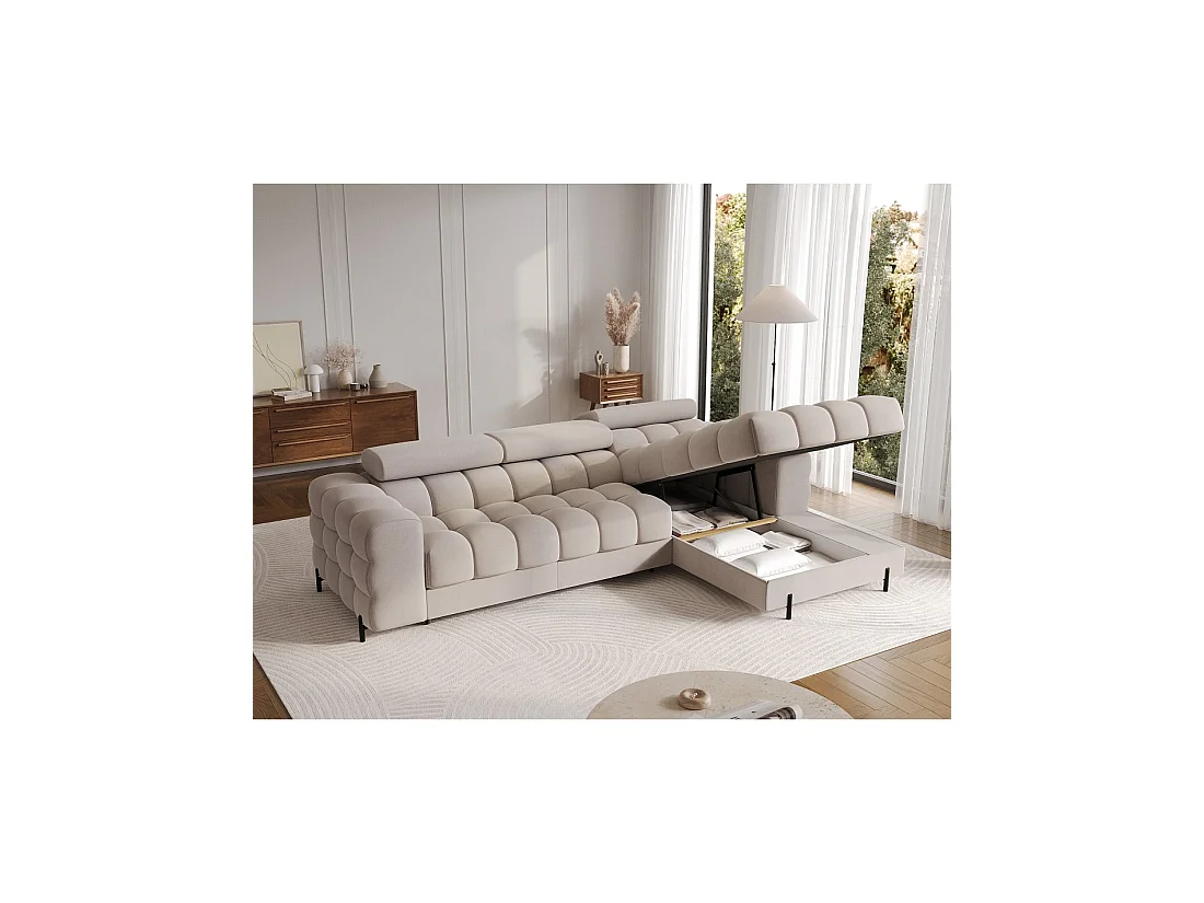 Canapé d'angle droit convertible Beige confort premium 285x99x181cm FILTRO