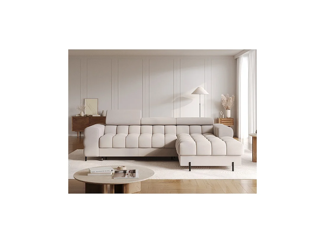 Canapé d'angle droit convertible Beige confort premium 285x99x181cm FILTRO