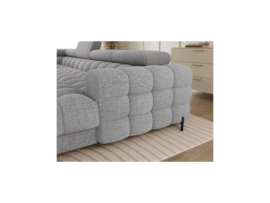 Canapé panoramique convertible Gris clair angle gauche FERARIA 358x93x202cm