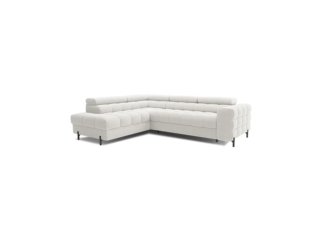 Canapé FERRUM Blanc alpin convertible 5 places angle gauche méridienne confort 276x93x200cm