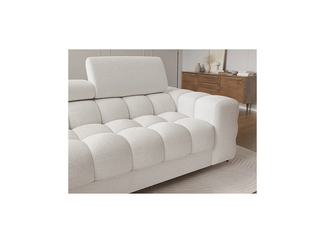 Canapé d'angle gauche convertible Blanc allure contemporaine 285x99x181cm FILTRO