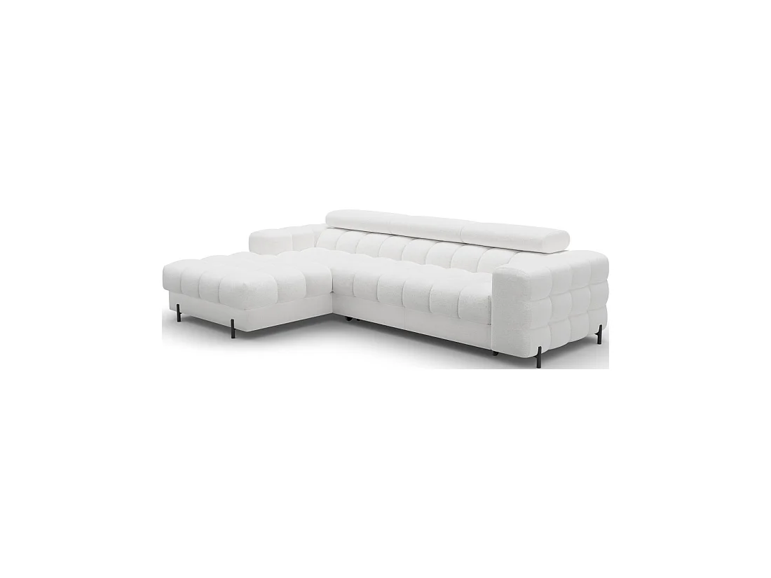 Canapé d'angle gauche convertible Blanc allure contemporaine 285x99x181cm FILTRO
