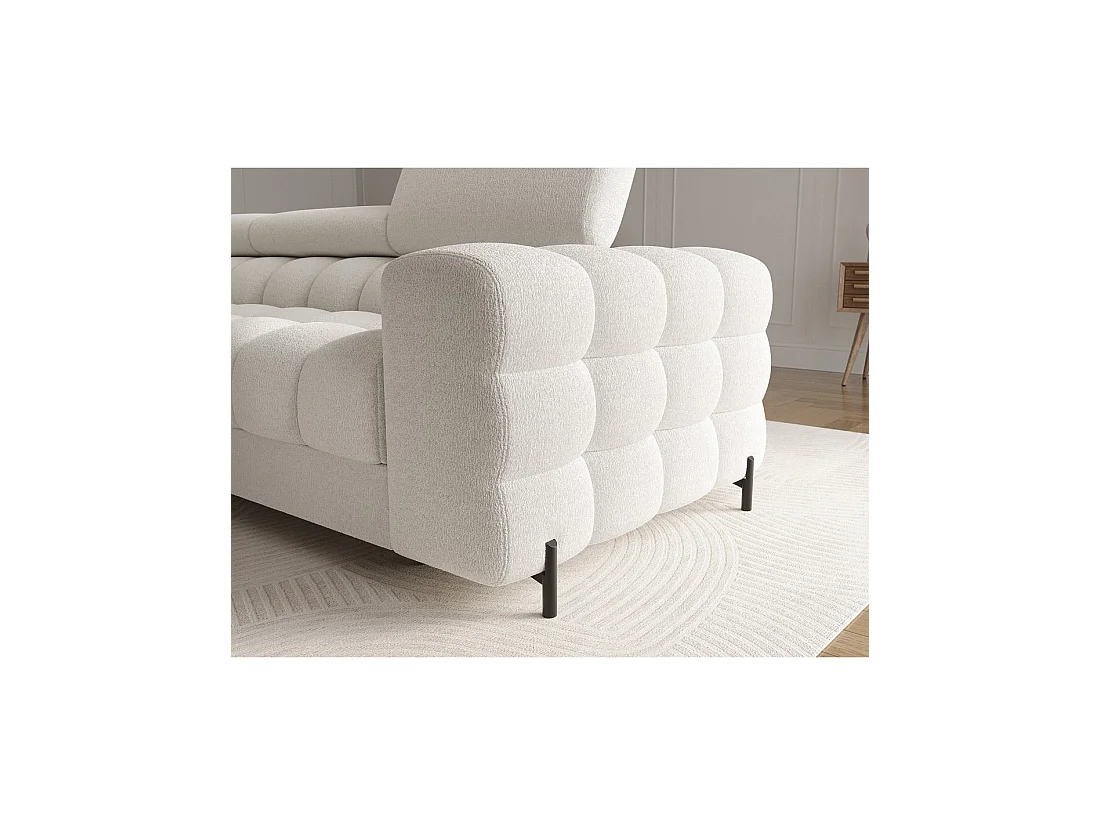 Canapé d'angle gauche convertible Blanc allure contemporaine 285x99x181cm FILTRO