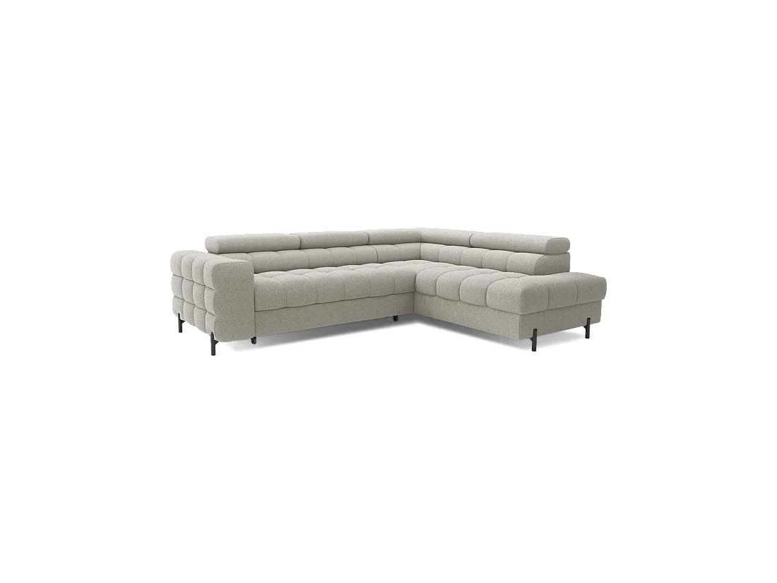 Canapé d'angle droit convertible Beige 5 places FERRUM avec méridienne 276x93x200cm