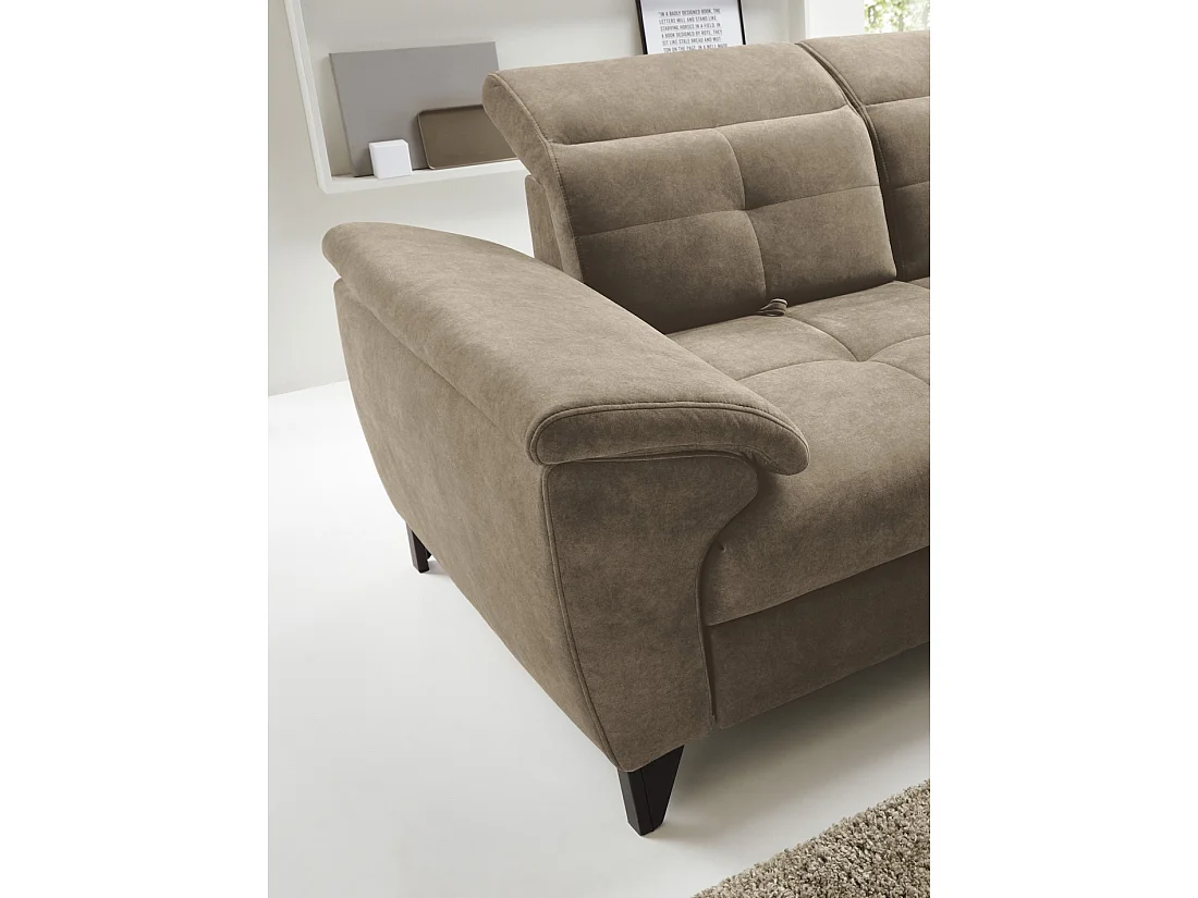 Canapé d'angle Beige 5 places angle droit méridienne confort INFERNO