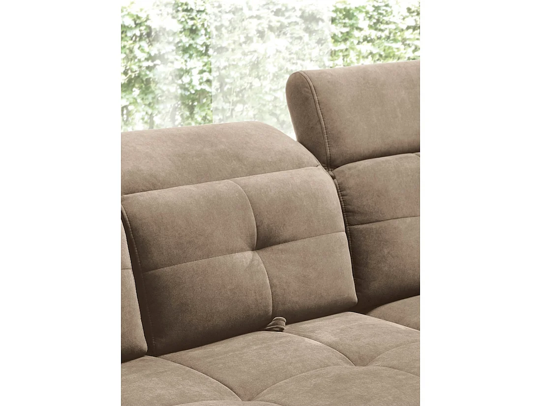 Canapé d'angle Beige 5 places angle droit méridienne confort INFERNO